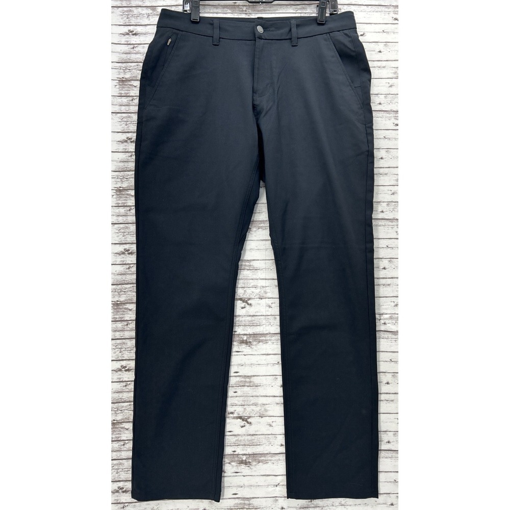 DU/ER Pants Mens 33x32 Black Nustretch Slim Straight Performance Trousers DUER